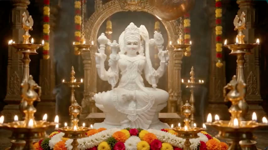 Pādyam The Divine Feet Of Maa Are Washed.
