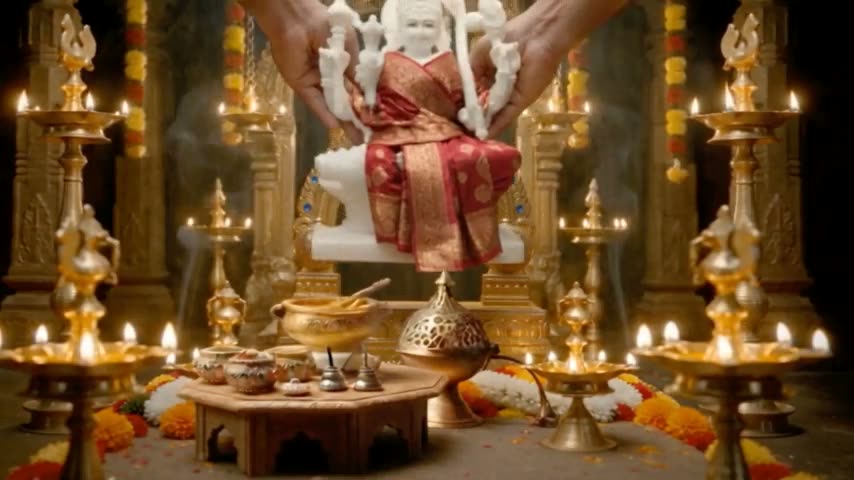 Ālepa Maṇḍapa Maṇipīṭhopaveśanam The Divine Mother Is Seated Upon The Gem Throne Of The Chamber Of Fragrance.