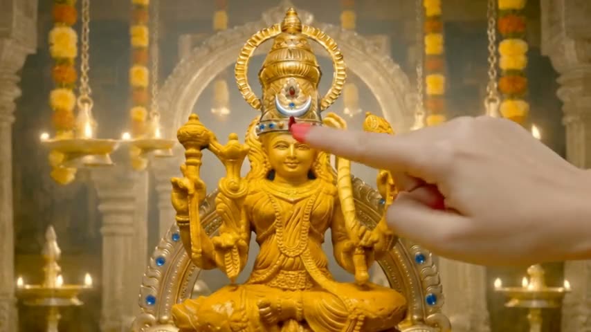 Tilakaratnam The Tilak Is Set Upon The Divine Forehead Of Maa.