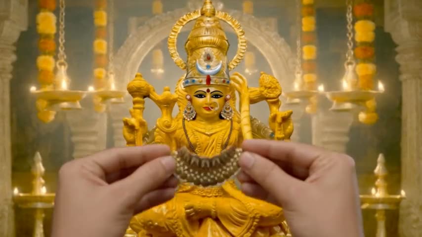 Kanaka Cintākam A Necklace Of Gold is offered To The Divine Mother.
