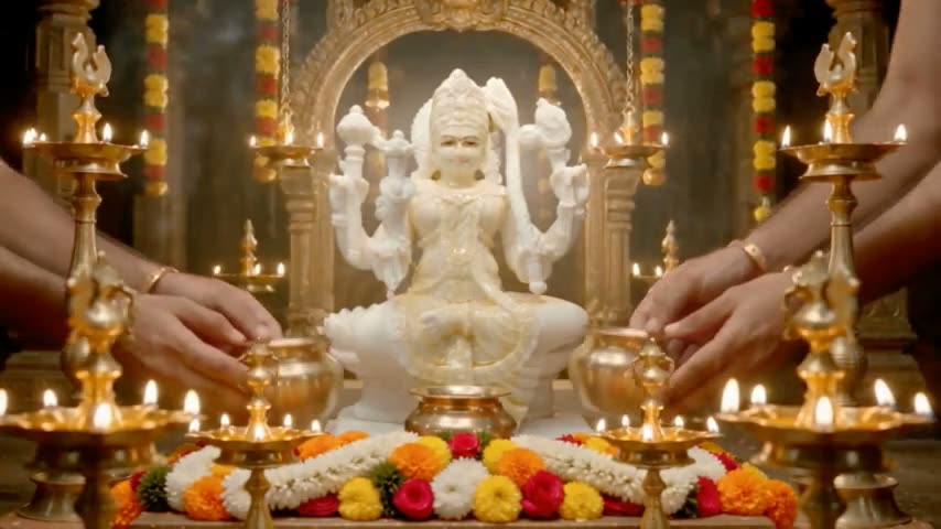Majjanaśālā Praveśam The Divine Mother Enters The Bathing Chamber.