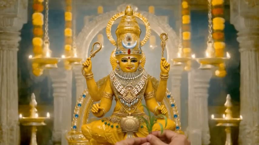 Puṇḍrekṣu Cāpam The Sugarcane Bow Is Placed In The Lower Left Hand Of The Divine Mother.