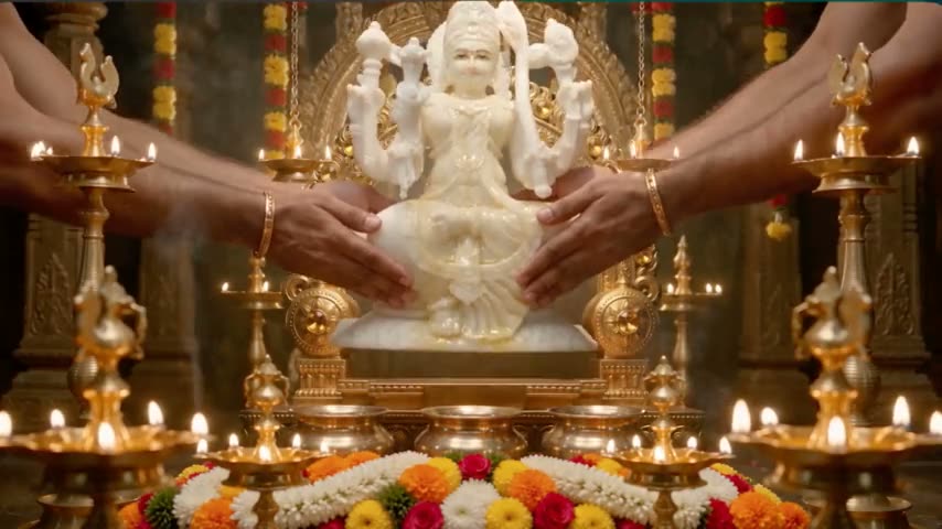 Majjanaśālā Maṇipīṭhopaveśanam The Divine Mother Is Seated Upon The Gem Throne Of The Bathing Chamber.