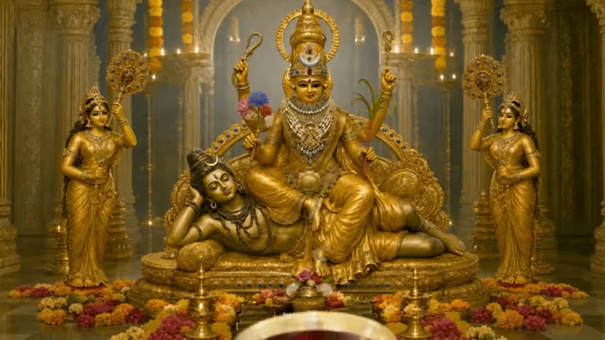 Amṛtāsavacaṣakam The Cup Of Divine Nectar is offered To The Divine Mother.