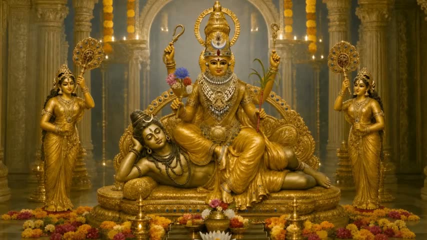 Ānandollāsahāsam The Joyful Divine Laughter Of Maa Is Beheld.