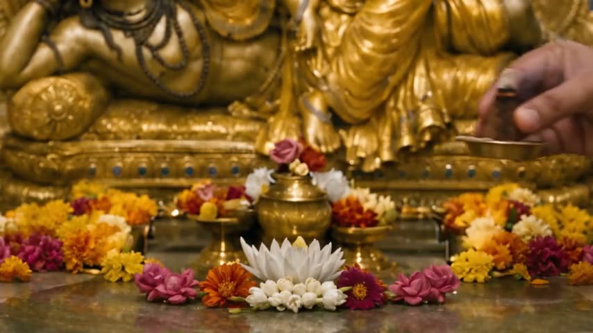 Dhūpam Sacred Incense is offered To The Divine Mother.