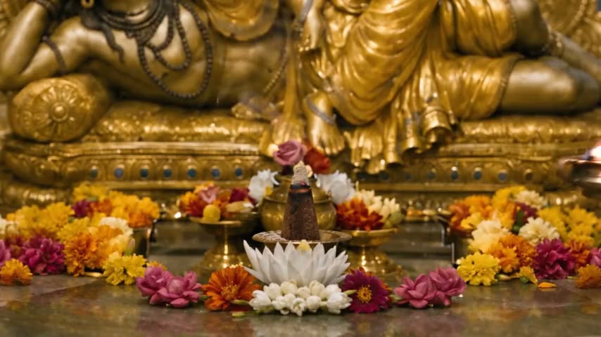 Dīpam The Sacred Lamp is offered To The Divine Mother.