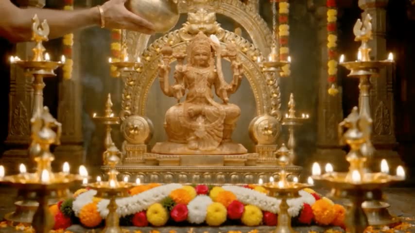Uṣṇodakasnānam The Divine Vigraha Of Maa Is Bathed in warm waters.