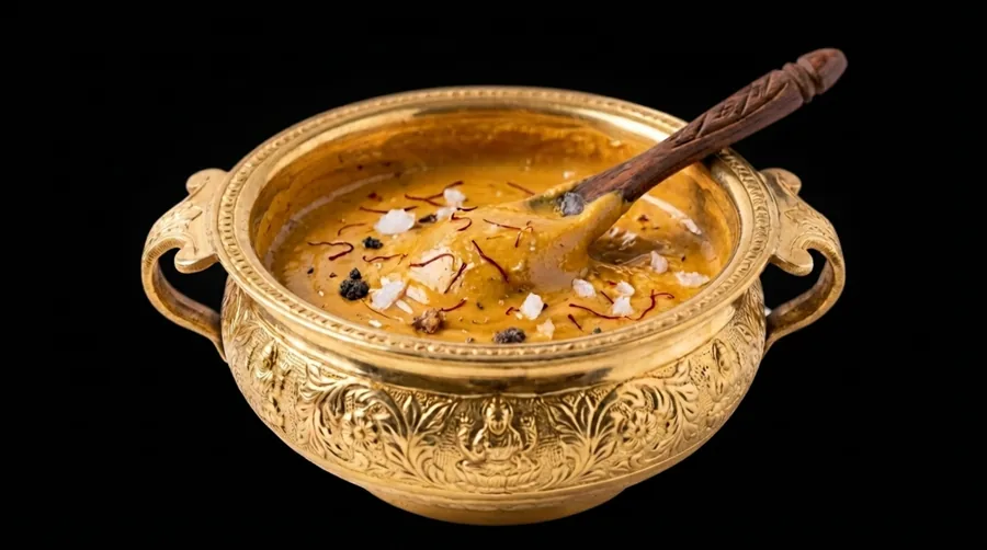 Candanāgaru Kuṅkuma Vilepanaṁ The Divine Vigraha Of Maa Is Anointed with celestial fragrant preparations such as sandalwood, agarwood, kuṅkuma, musk, camphor, kastūrī and gorocanā.