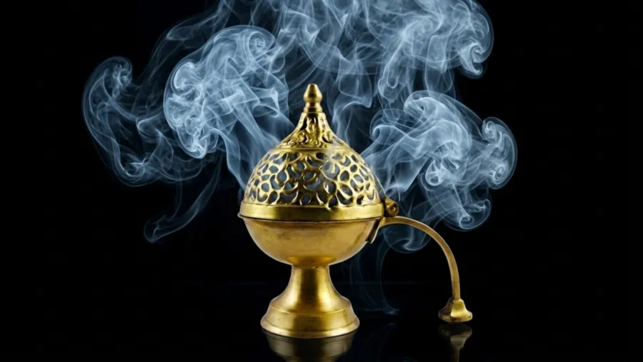 Keśabhārasya Kālāgarudhūpam The Divine Hair Of Maa Is Perfumed with the smoke of eaglewood.