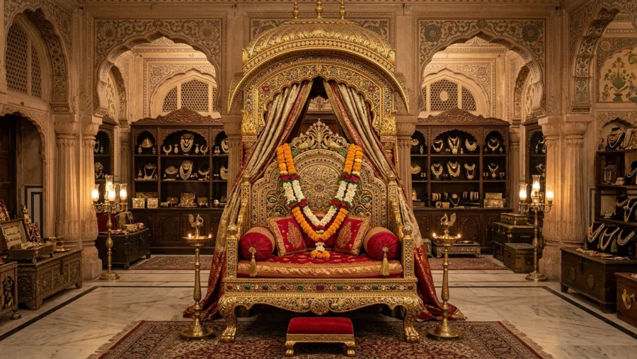 Bhūṣaṇa Maṇḍapa Praveśam The Divine Mother Enters The Chamber Of Ornaments.